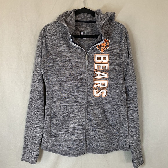 NFL Team Apparel Women's Medium Chicago Bears Zip Up Hooded Fleece Lined Jacket - Picture 1 of 10